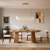 12-Light Linear Chandelier Alabaster-Effect 2-Tier Dining Chandelier 102cm