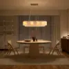 12-Light Linear Chandelier Alabaster-Effect 2-Tier Dining Chandelier 102cm