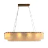 12-Light Linear Chandelier Alabaster-Effect 2-Tier Dining Chandelier 102cm