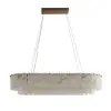 12-Light Linear Chandelier Alabaster-Effect 2-Tier Dining Chandelier 102cm