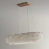 12-Light Linear Chandelier Alabaster-Effect 2-Tier Dining Chandelier 102cm