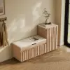 Picture of Aura 47” Wooden Shoe Storage Bench with Right-Side Cabinet for Entryway – AUD-H3142