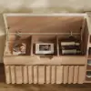 Picture of Aura 47” Wooden Shoe Storage Bench with Right-Side Cabinet for Entryway – AUD-H3142