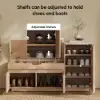 Picture of Aura 47” Wooden Shoe Storage Bench with Right-Side Cabinet for Entryway – AUD-H3142