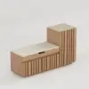 Picture of Aura 47” Wooden Shoe Storage Bench with Right-Side Cabinet for Entryway – AUD-H3142