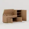 Picture of Aura 47” Wooden Shoe Storage Bench with Right-Side Cabinet for Entryway – AUD-H3142