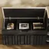 Aura 47” Wooden Shoe Storage Bench with Right-Side Cabinet for Entryway – AUD-H3143