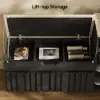 Aura 47” Wooden Shoe Storage Bench with Right-Side Cabinet for Entryway – AUD-H3143