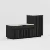 Aura 47” Wooden Shoe Storage Bench with Right-Side Cabinet for Entryway – AUD-H3143