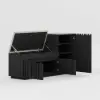 Aura 47” Wooden Shoe Storage Bench with Right-Side Cabinet for Entryway – AUD-H3143
