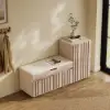 Aura 47” Wooden Shoe Storage Bench with Right-Side Cabinet for Entryway – AUD-H3144
