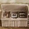 Aura 47” Wooden Shoe Storage Bench with Right-Side Cabinet for Entryway – AUD-H3144