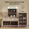 Aura 47” Wooden Shoe Storage Bench with Right-Side Cabinet for Entryway – AUD-H3144
