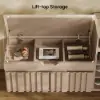 Aura 47” Wooden Shoe Storage Bench with Right-Side Cabinet for Entryway – AUD-H3144