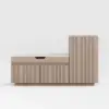 Aura 47” Wooden Shoe Storage Bench with Right-Side Cabinet for Entryway – AUD-H3144