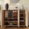 Lineva 48" Ash Wood Veneer Shoe Storage Fluted Entryway Cabinet – AUD-H3146