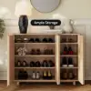 Lineva 48" Ash Wood Veneer Shoe Storage Fluted Entryway Cabinet – AUD-H3146
