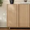 Lineva 48" Ash Wood Veneer Shoe Storage Fluted Entryway Cabinet – AUD-H3146