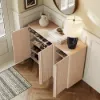 Lineva 48" Ash Wood Veneer Shoe Storage Fluted Entryway Cabinet – AUD-H3147
