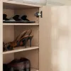 Lineva 48" Ash Wood Veneer Shoe Storage Fluted Entryway Cabinet – AUD-H3147