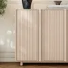 Lineva 48" Ash Wood Veneer Shoe Storage Fluted Entryway Cabinet – AUD-H3147