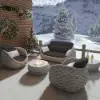 Cocaro 5-Piece Winter Outdoor Smokeless Fire Pit Sofa Set with Coffee Table and Chairs