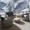 Cocaro 5-Piece Winter Outdoor Smokeless Fire Pit Sofa Set with Coffee Table and Chairs