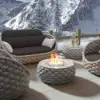Cocaro 5-Piece Winter Outdoor Smokeless Fire Pit Sofa Set with Coffee Table and Chairs