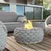 Cocaro 5-Piece Winter Outdoor Smokeless Fire Pit Sofa Set with Coffee Table and Chairs