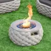 Cocaro 5-Piece Winter Outdoor Smokeless Fire Pit Sofa Set with Coffee Table and Chairs