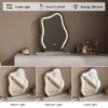 Humply White Extendable Leather Makeup Vanity Set with Mirror (48"- 83")