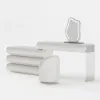 Humply White Extendable Leather Makeup Vanity Set with Mirror (48"- 83")