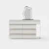 Humply White Extendable Leather Makeup Vanity Set with Mirror (48"- 83")