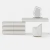 Humply White Extendable Leather Makeup Vanity Set with Mirror (48"- 83")