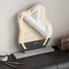 Humply Black Extendable Leather Makeup Vanity Set with Mirror (48"-83")