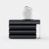 Humply Black Extendable Leather Makeup Vanity Set with Mirror (48"-83")