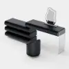 Humply Black Extendable Leather Makeup Vanity Set with Mirror (48"-83")