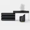 Humply Black Extendable Leather Makeup Vanity Set with Mirror (48"-83")