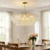Cloude 100 cm 12-Light Glass Chandelier with Bulbs & Adjustable Height