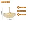 Cloude 100 cm 12-Light Glass Chandelier with Bulbs & Adjustable Height