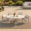 Outdoor 5-Piece Round Sintered Stone Top Extendable Dining Set
