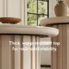 Aura Ash Wood Slatted Round Coffee Table with Sintered Stone Top – Whitewash
