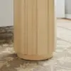 Aura Ash Wood Fluted Round Side Table with Sintered Stone Top – Natural