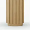 Aura Ash Wood Fluted Round Side Table with Sintered Stone Top – Natural