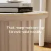 Aura Ash Wood Fluted Round Side Table with Sintered Stone Top – Whitewash
