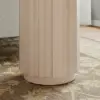 Aura Ash Wood Fluted Round Side Table with Sintered Stone Top – Whitewash