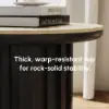 Aura Ash Wood Fluted Round Side Table with Sintered Stone Top – Black