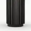 Aura Ash Wood Fluted Round Side Table with Sintered Stone Top – Black