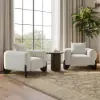 Aura Ash Wood Fluted Round Side Table with Sintered Stone Top – Smoked Brown