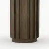 Aura Ash Wood Fluted Round Side Table with Sintered Stone Top – Smoked Brown